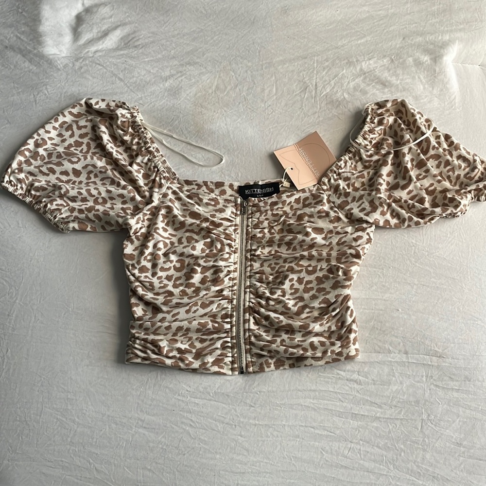 Cheetah Kittenish top size small